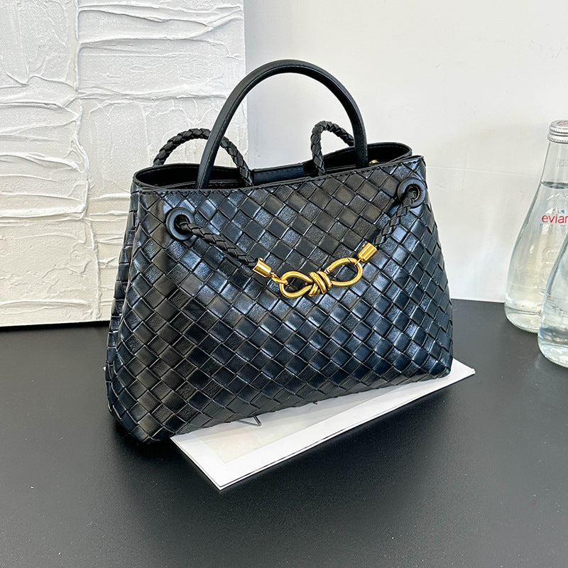 Women's Metal Cord Fastener Woven Niche Advanced Women's Messenger Bag