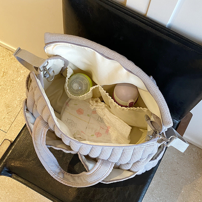 Women's Hand-held Fashion Zipper Stroller Pannier Diaper Mummy Bag
