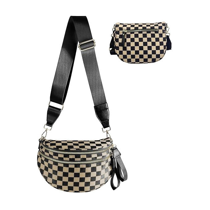 Women's Versatile Chessboard Plaid Money Shell Storage Simple Women's Shoulder Bag
