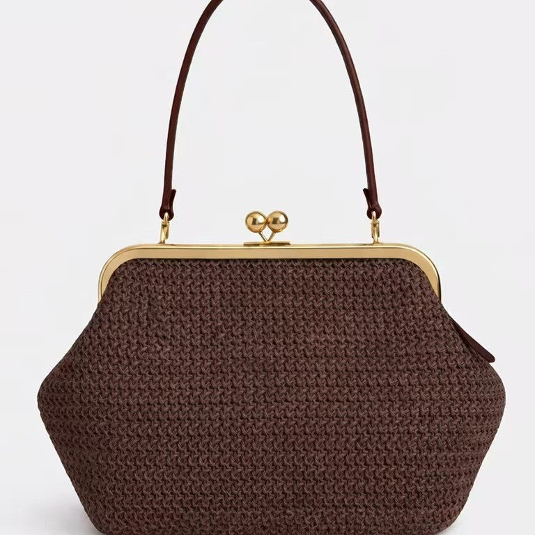 Women's Design Clip Versatile Large Capacity Retro Handbags