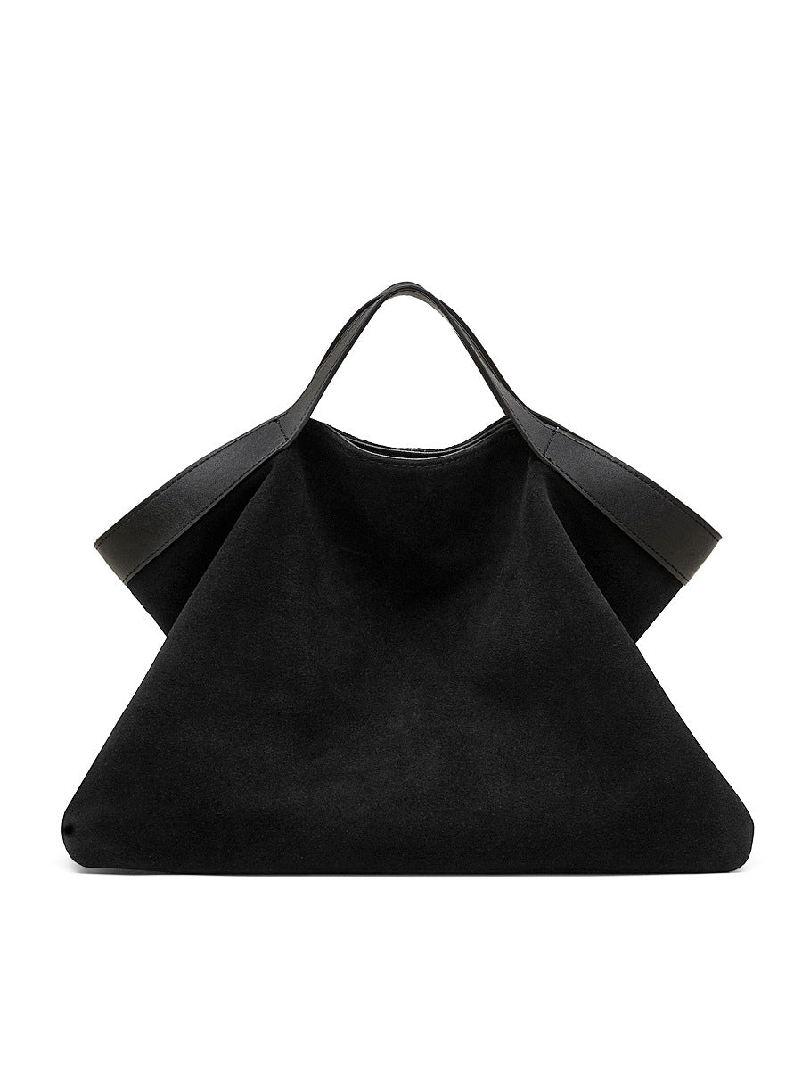 Women's Retro Frosted Large Capacity Advanced Texture Commuter Genuine Leather Contrast Women's Messenger Bag