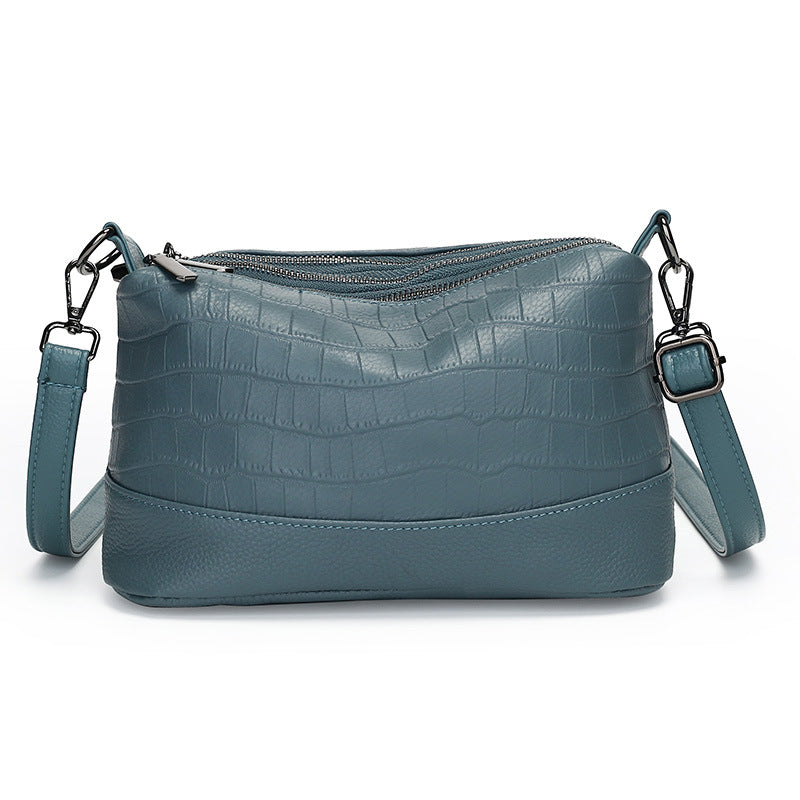 Women's Genuine Leather Large Capacity Stone Pattern Bags