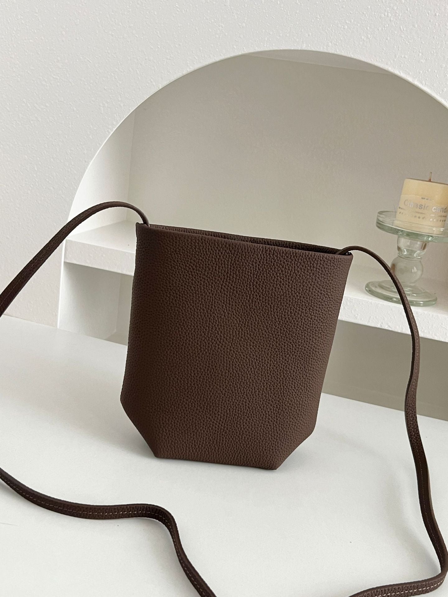 First Layer Cowhide Commuter Mini Minimalist Single Women's Messenger Bag