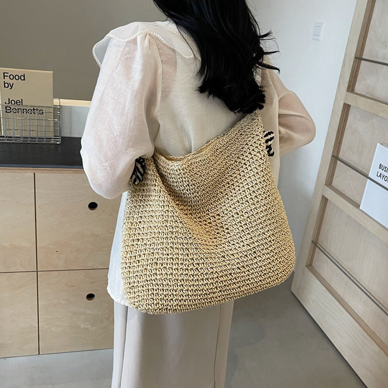 Commuter Portable Straw Hollow Underarm Large Bags