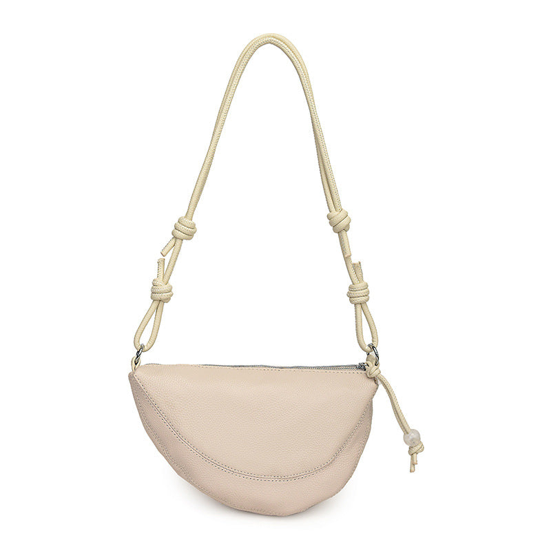 Women's Leather Croissant First Layer Cowhide Dumpling Bags