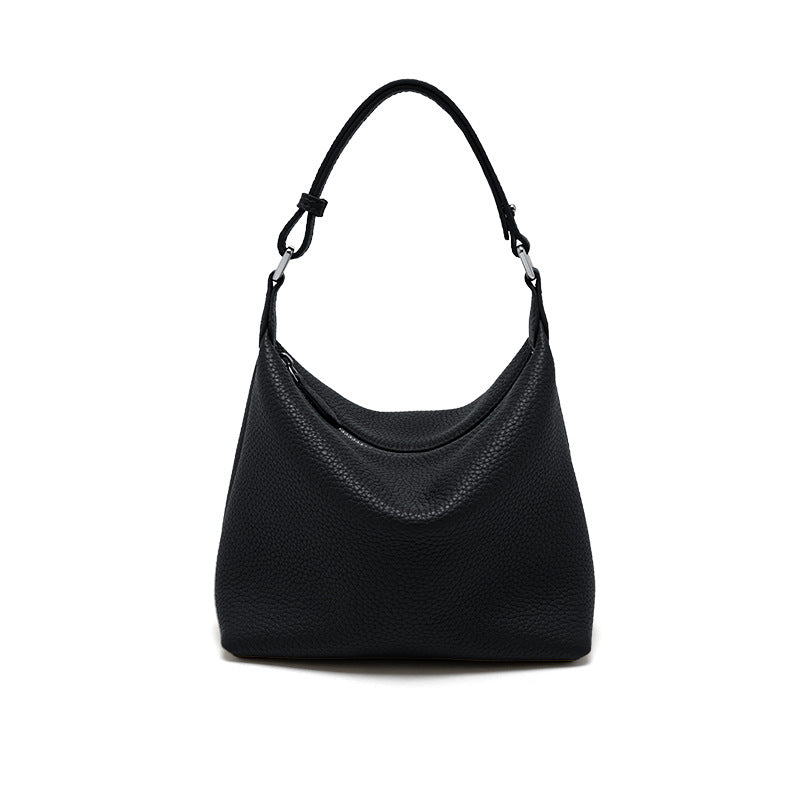 Women's First Layer Cowhide Lunch Box Underarm High Sense Genuine Leather Bags