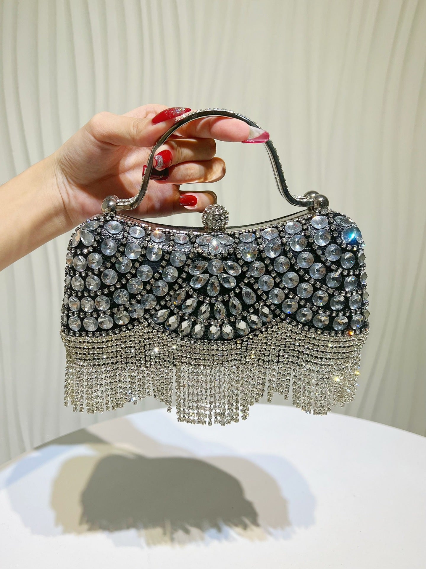 Diamond Clutch Tassel Birthday Wedding Banquet Women's Handbag