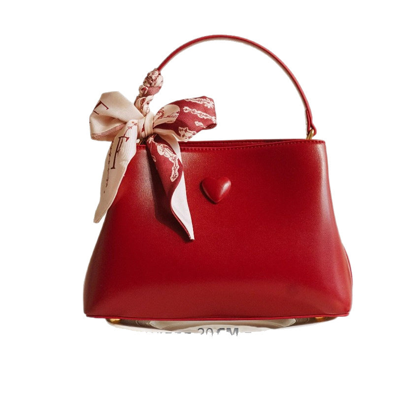 Women's Red Bridal Wedding High-grade Large Capacity Usually Available Handbags