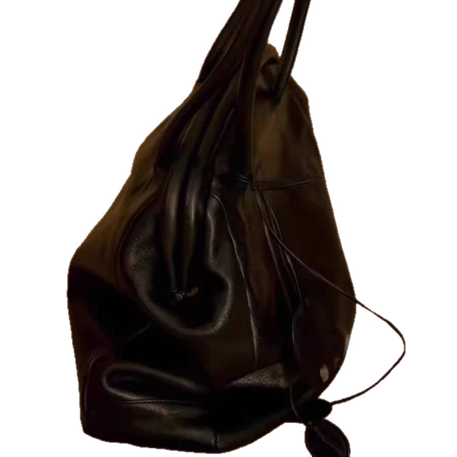 Women's Black Large Capacity Clip Light Luxury Minority High-grade Women's Shoulder Bag