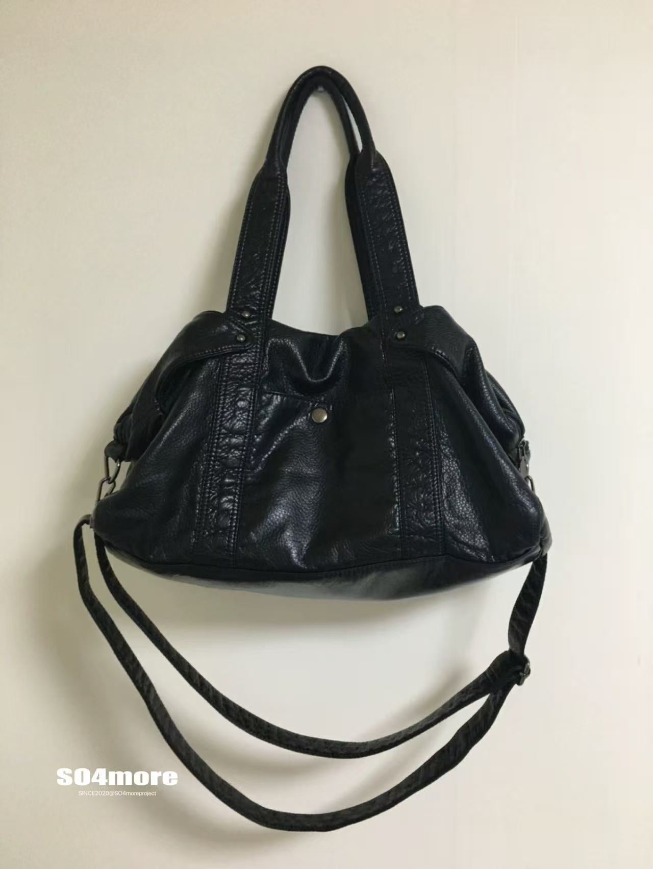 Distressed High-grade Dark Style Large Capacity Women's Shoulder Bag