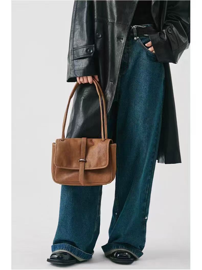 Vegetable Tanning Leather Niche Retro Commuter Large Bags