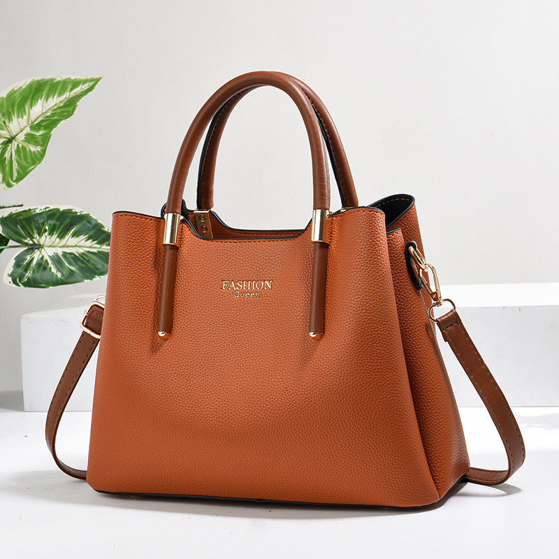 Solid Color Textured Simple Design Leisure Handbags