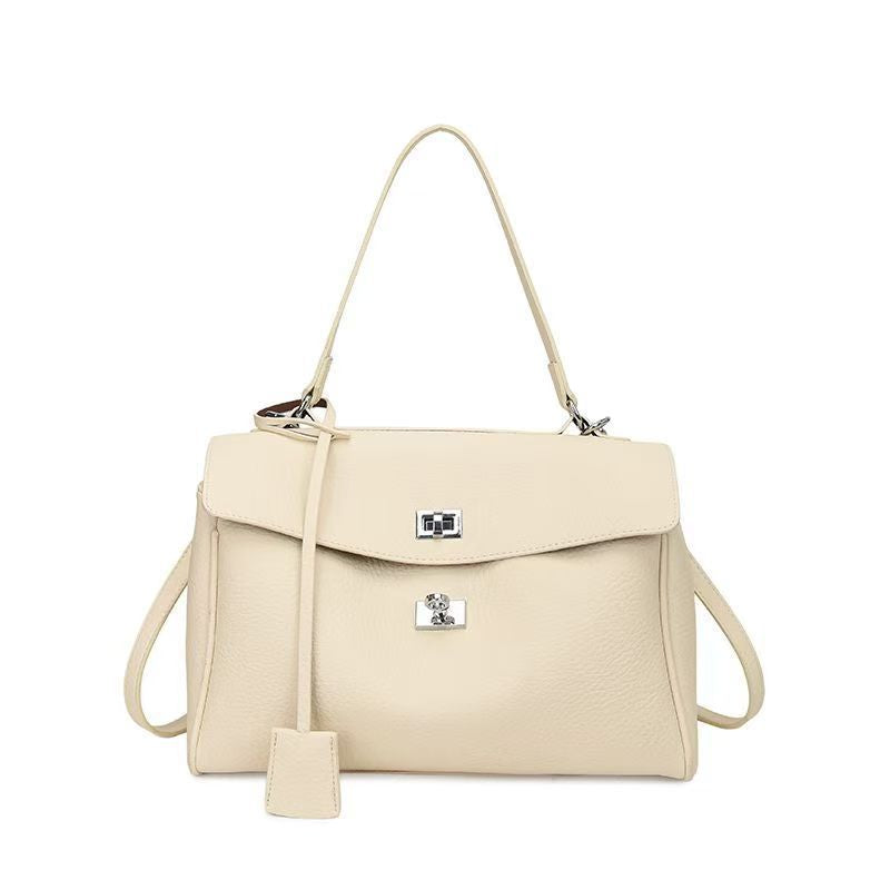 Women's Textured Lychee Pattern Soft Leather Large Bags