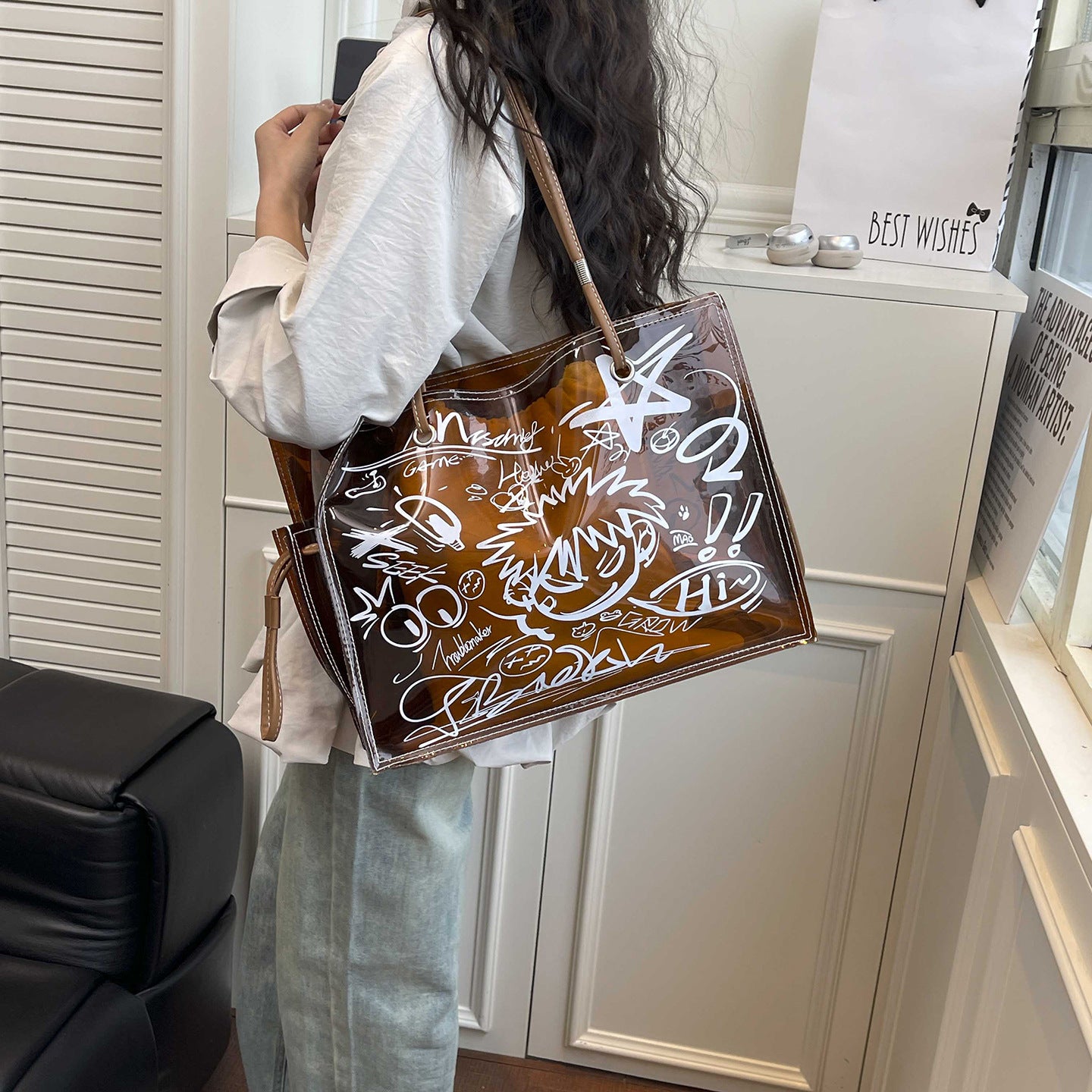 Popular Large Capacity Printed Iti Jelly Fashionable Handbags