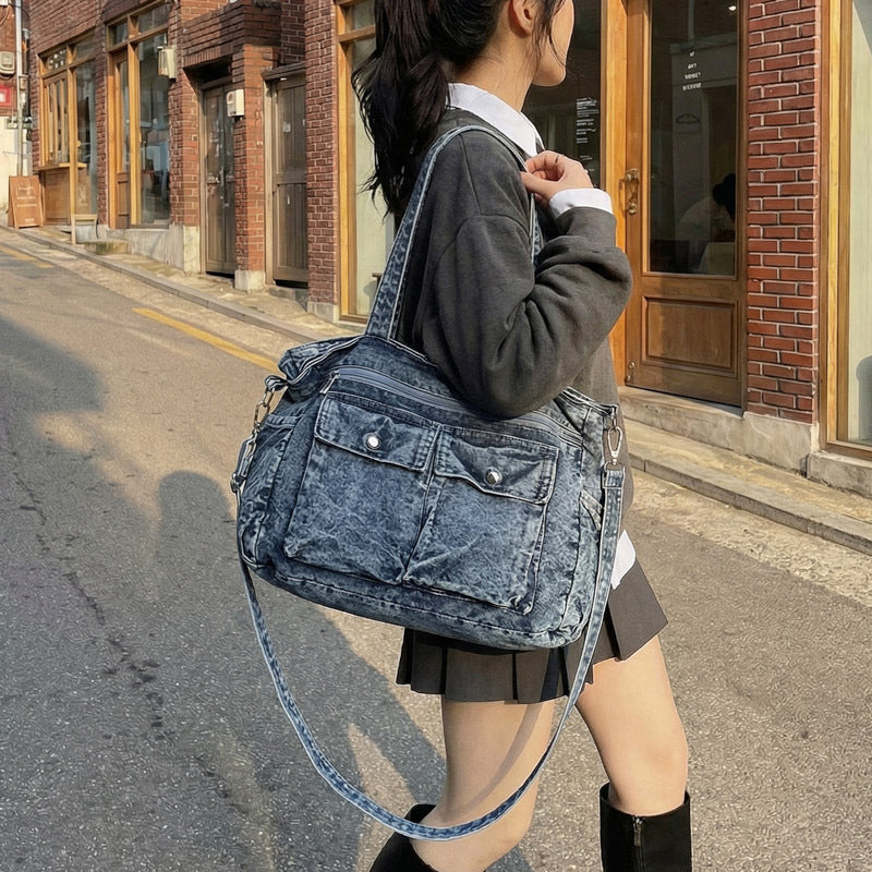 Fashion Trendy Large Capacity Totes College Women's Messenger Bag