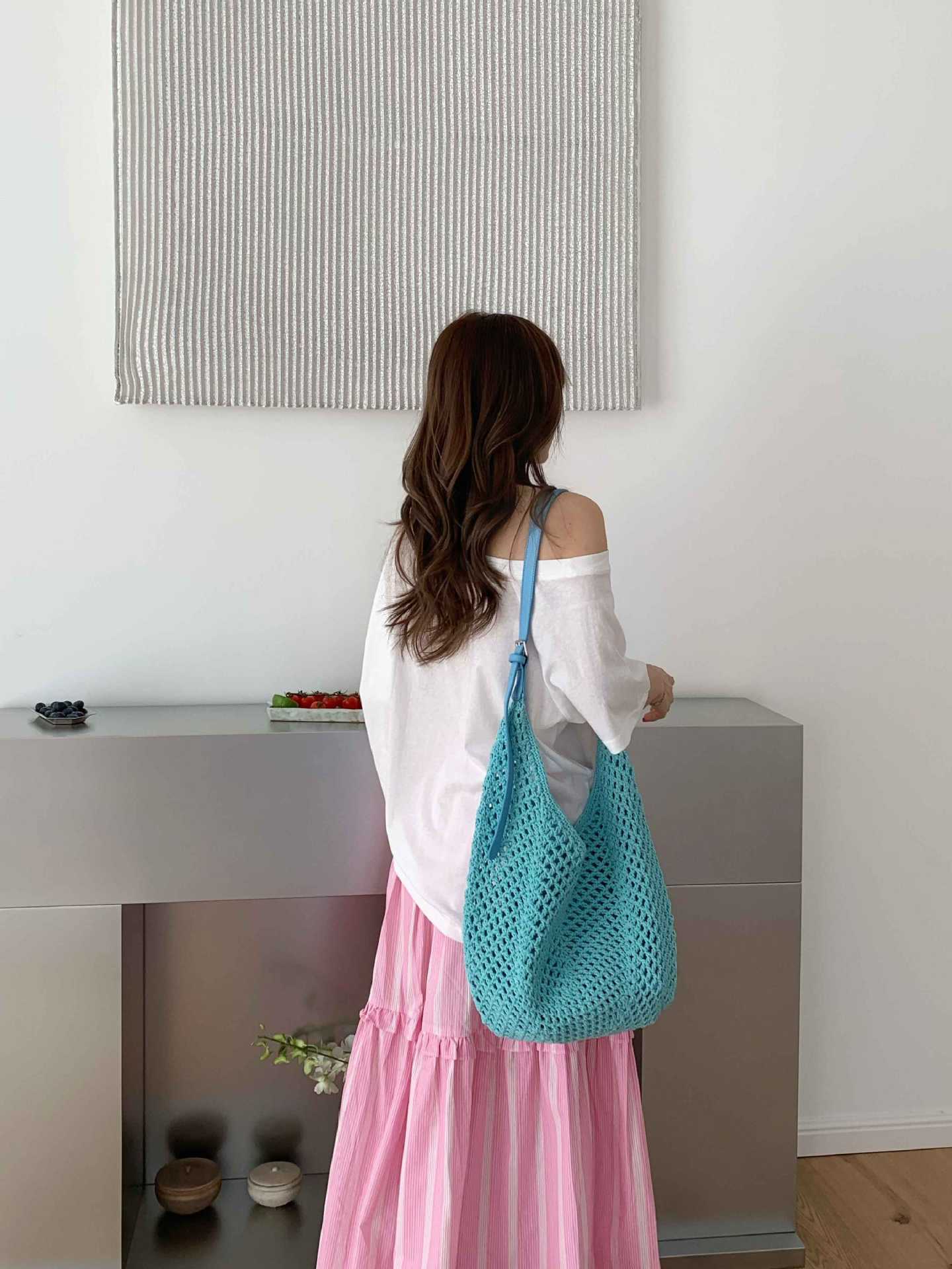 Women's Beach Vacation Large Capacity Woven Korean Bags