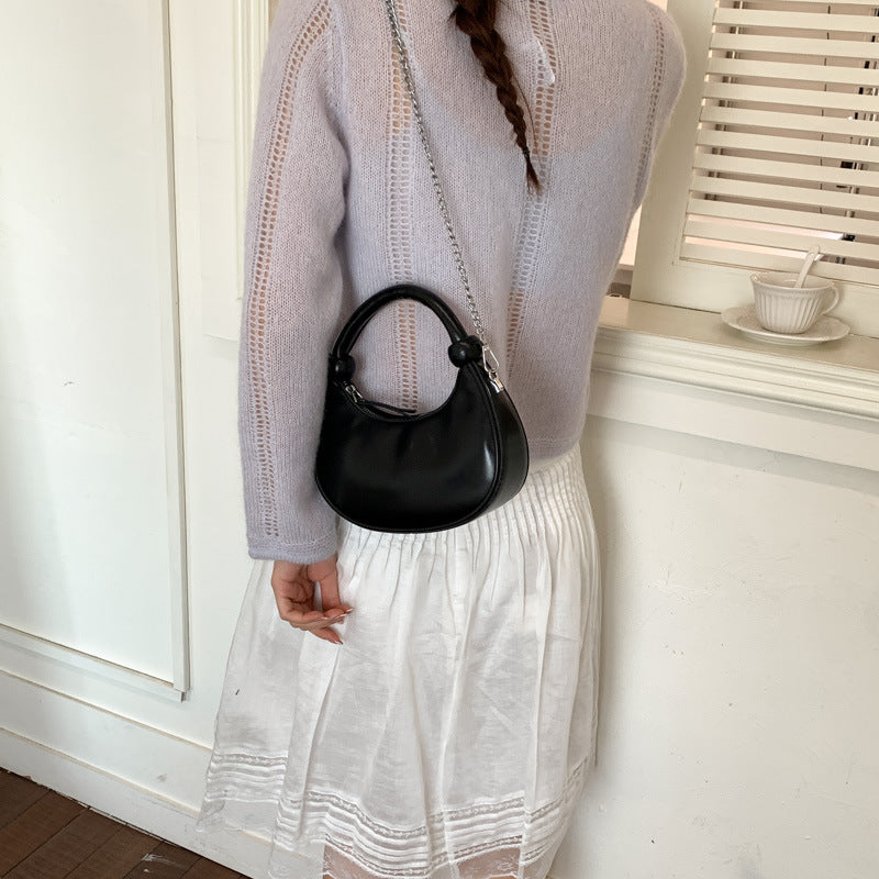 Women's Fashionable Personalized Crescent Trendy Texture Bags