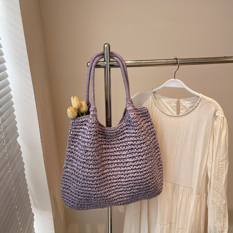 Women's Idle Style Large Capacity Straw Woven Tote Bags