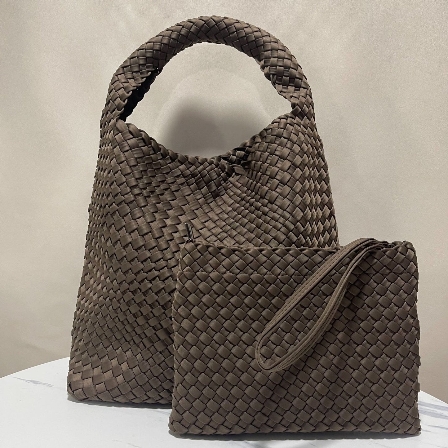 Women's High-grade Handmade Nylon Woven Neoprene Large Capacity Bags