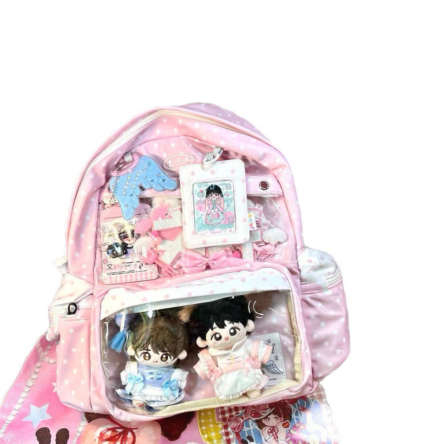 Polka Dot Junior High Large Capacity Two-dimensional Backpacks