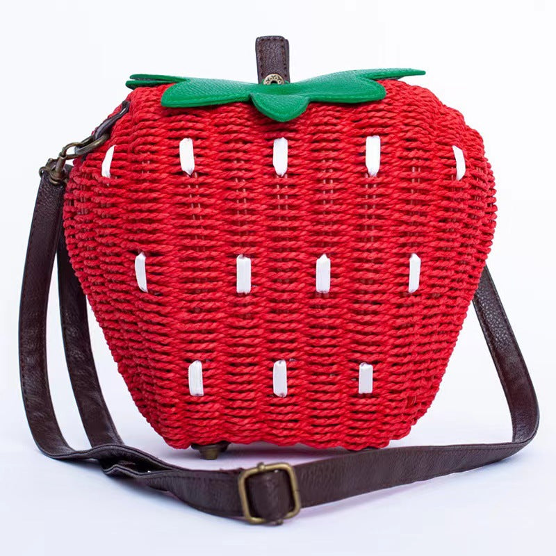 Strawberry Woven Niche Female Straw Vacation Bags