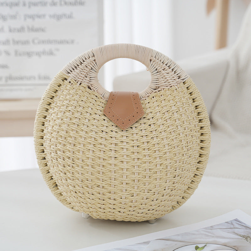 Women's Summer Simple Handmade Vine Woven Beach Women's Handbag