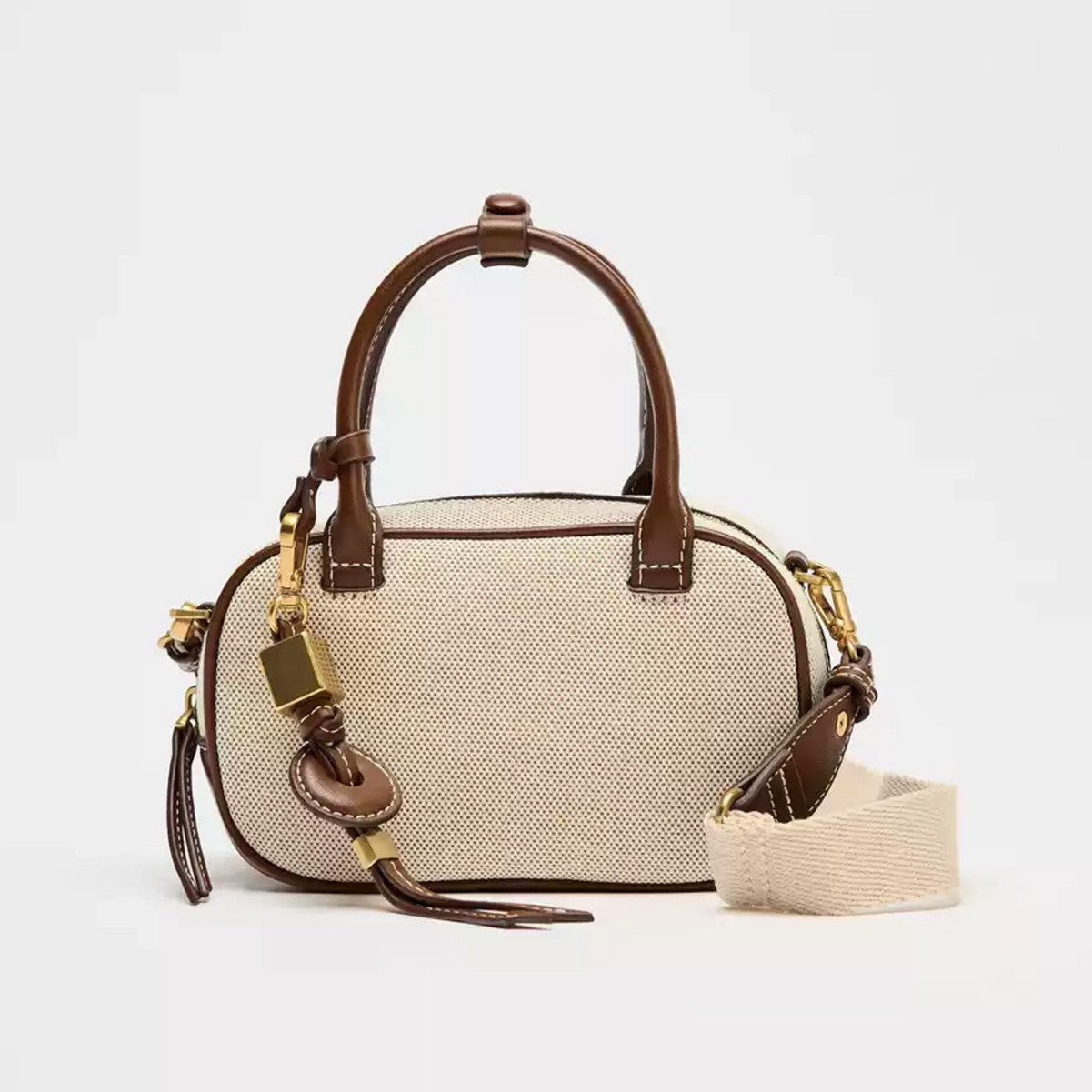 Women's Spanish Niche Contrast Color Hand Carrying Fashion Canvas Bags