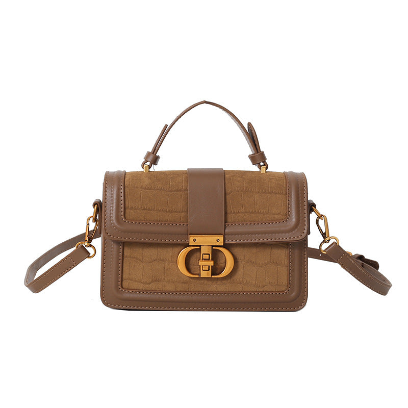 Retro Portable Advanced Texture Design Light Small Square Bag