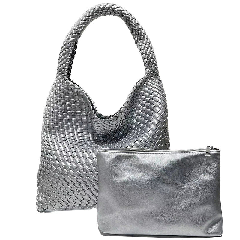 Women's Wind Hand-woven Portable Vegetable Basket Large Women's Shoulder Bag