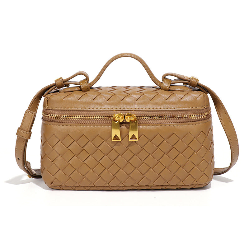 Innovative Hand-woven Fashion Box Portable Lunch Women's Messenger Bag