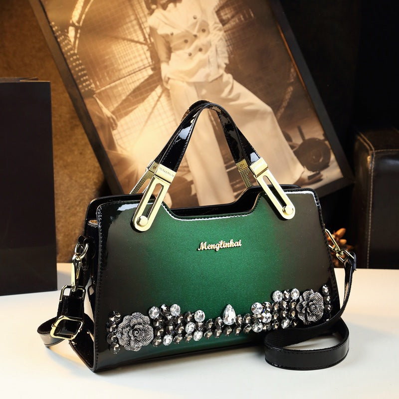 Women's Embroidered Diamond Genuine Leather Mother Fashionable Women's Handbag