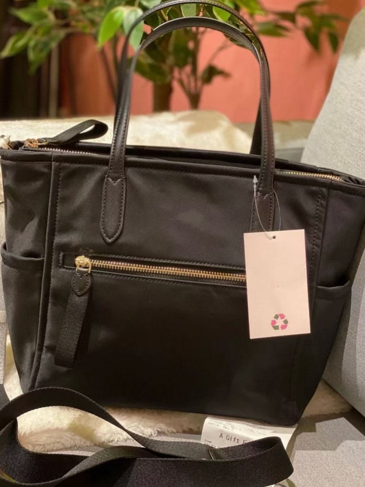 Women's Black Large Capacity Simple Commute Fashion Bags
