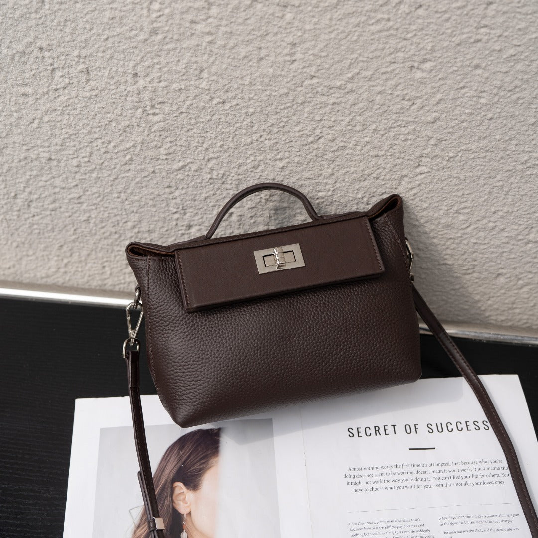 Women's First Layer Cowhide Kelly Versatile Fashion Women's Shoulder Bag