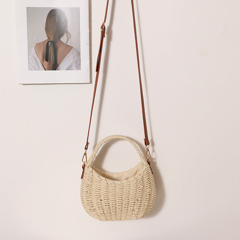 Women's Flower Basket Straw Cute Hand Carrying Three-dimensional Woven Women's Shoulder Bag
