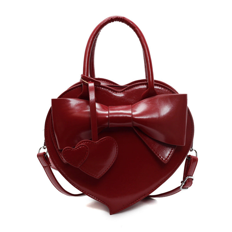 Women's Valentine's Day Gift Bow Heart-shaped Love Small Square Bag