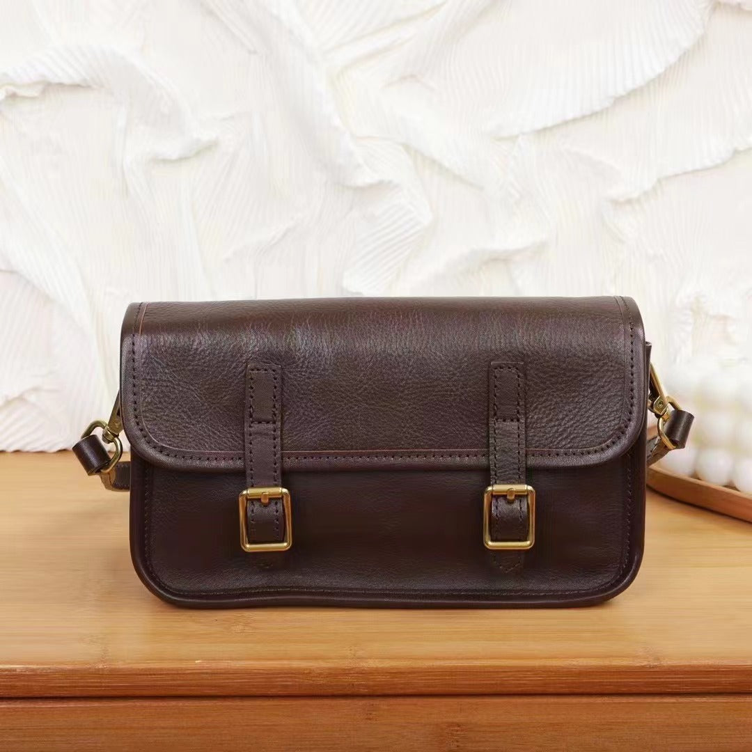 Women's Handmade Retro First Layer Imported Vegetable Tanning Leather Bags