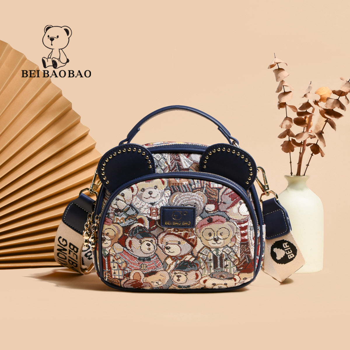 Women's Source Design Canvas Embroidered Wide Strap Bags