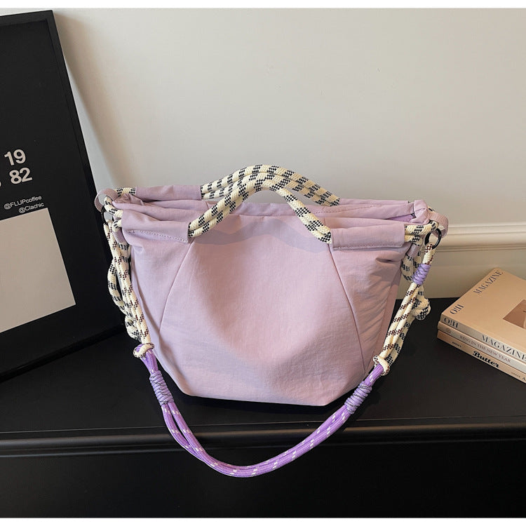 Capacity Waterproof Nylon Cloth College Solid Women's Shoulder Bag