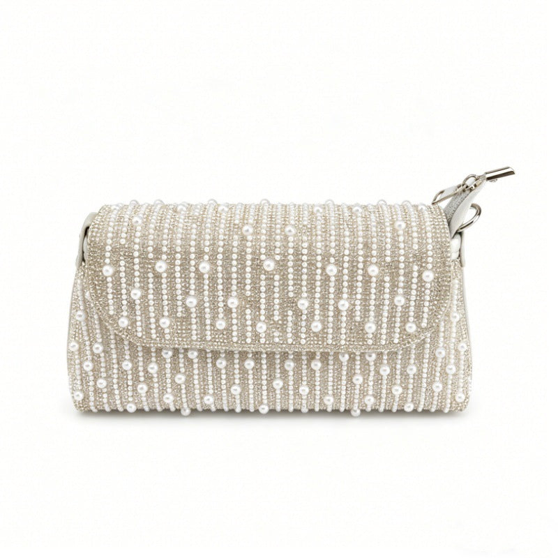Women's Pearl Party With Diamonds Fashion Dinner Bag