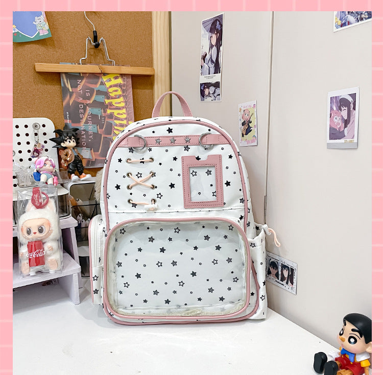 Two-dimensional Transparent Cartoon Junior High Printed Backpacks