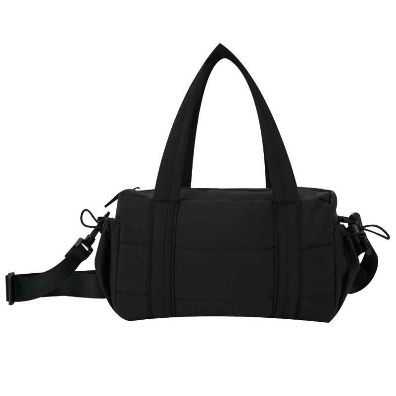 Women's Fluffy Quilted Simple Lightweight Large Capacity Detachable Strap Short Women's Messenger Bag