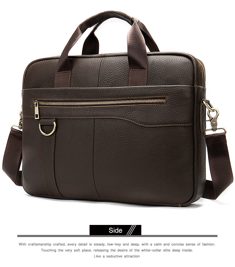 Men's Genuine Leather Large Capacity Business First Layer Cowhide Men's Briefcase
