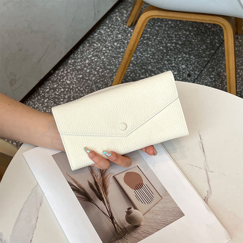Women's Full Cowhide Long Large Capacity Genuine Ladies Wallet