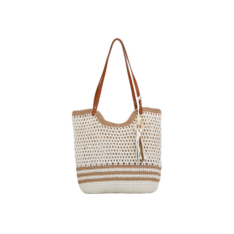 Women's Large Capacity Hollow Fashionable Stylish Color Matching Women's Shoulder Bag