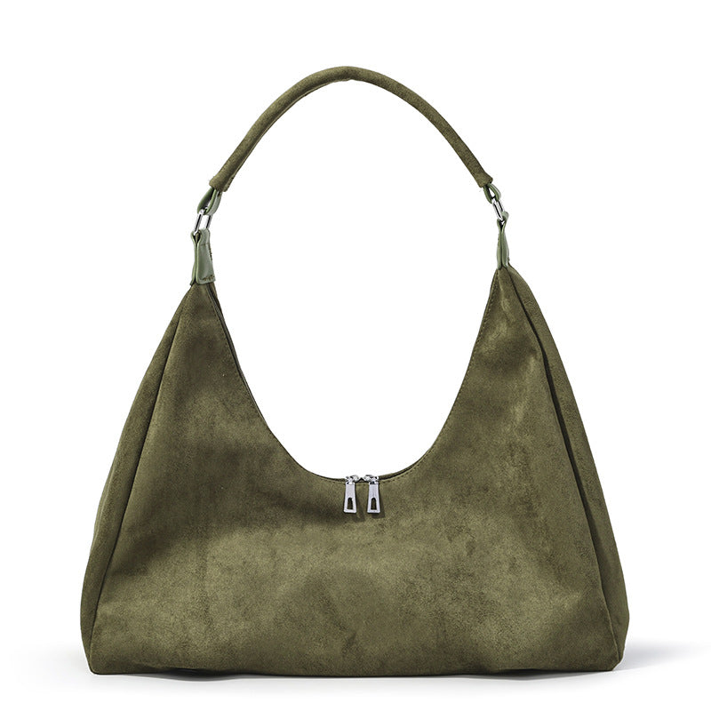 Women's Frosted Suede Large Capacity Commuter Korean Style Idle Fashion Women's Shoulder Bag