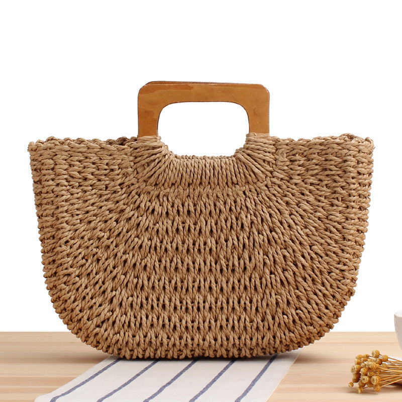 Woven Summer Beach Mori Style Large Capacity Women's Handbag