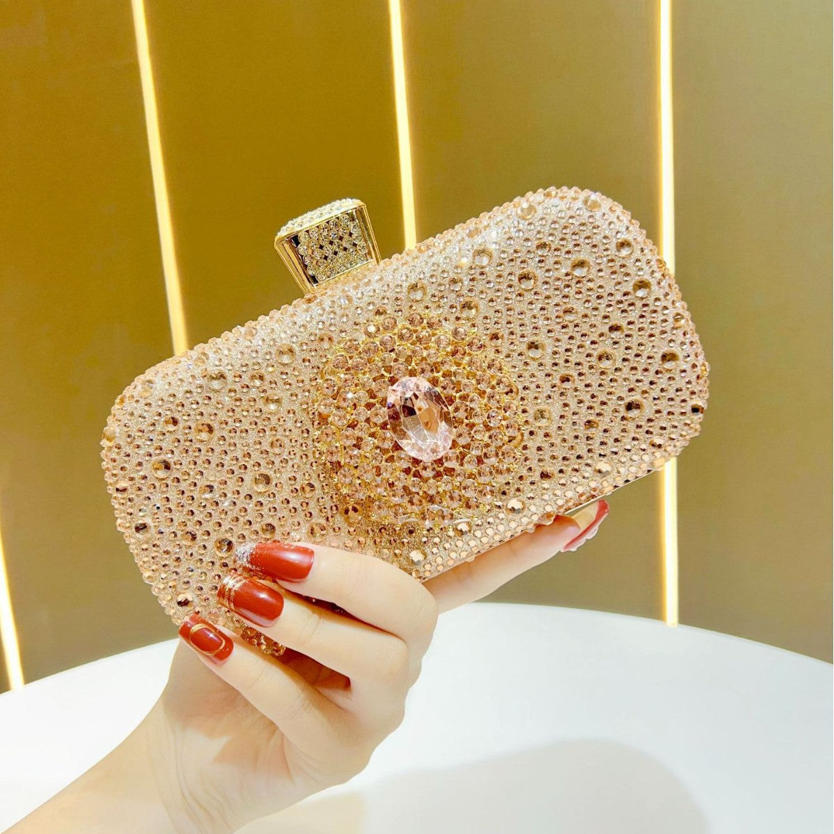 Women's Light Luxury High-grade Dress Full Diamond Dinner Bag