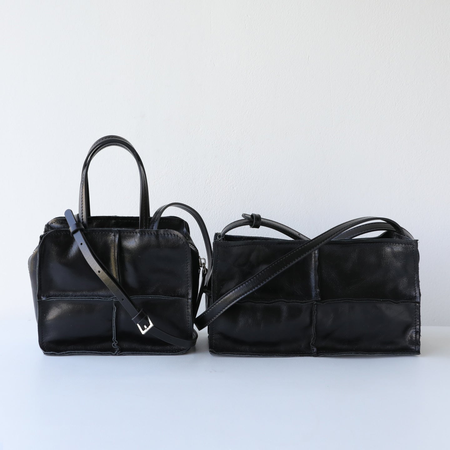 Women's Handmade Stitching Top Layer Cowhide Simple Style Genuine Leather Small Square Bag
