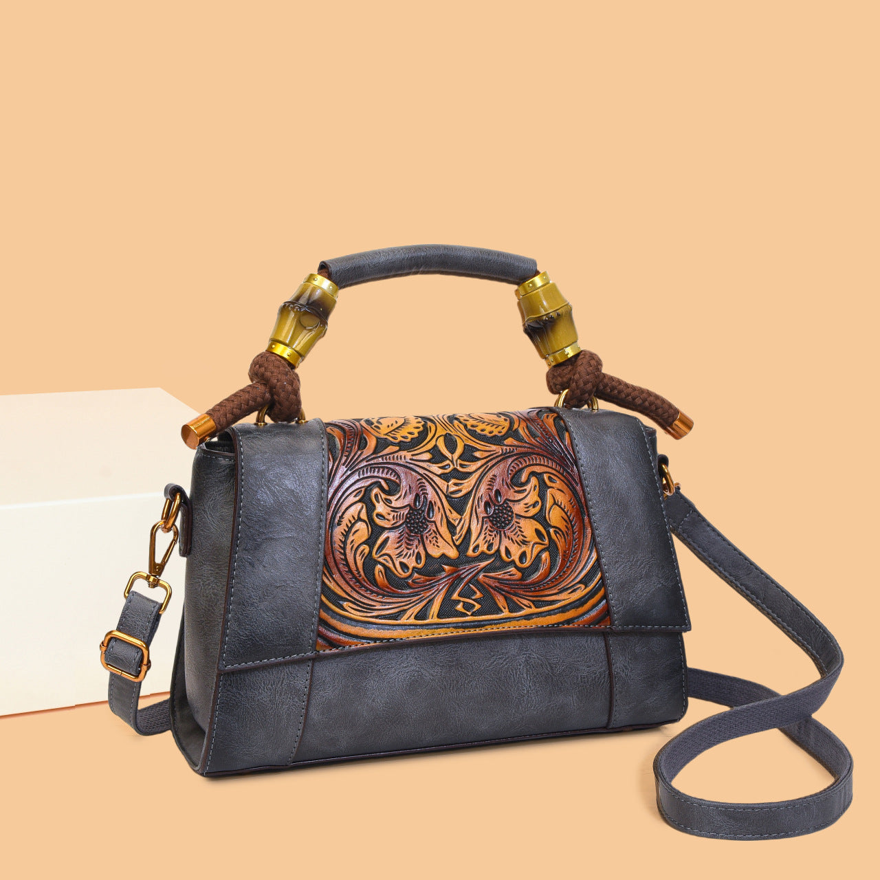Artistic Bamboo Joint Ethnic Style Large Capacity Women's Handbag