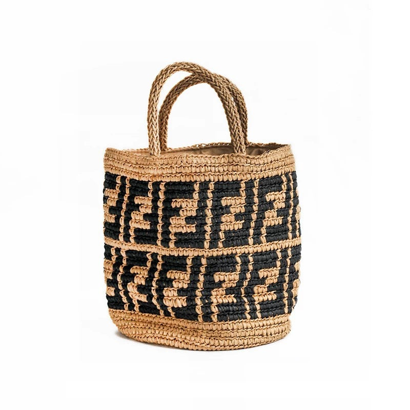 Women's Sense Straw Niche Ethnic Style Handmade Drawstring Woven Fashion Women's Shoulder Bag